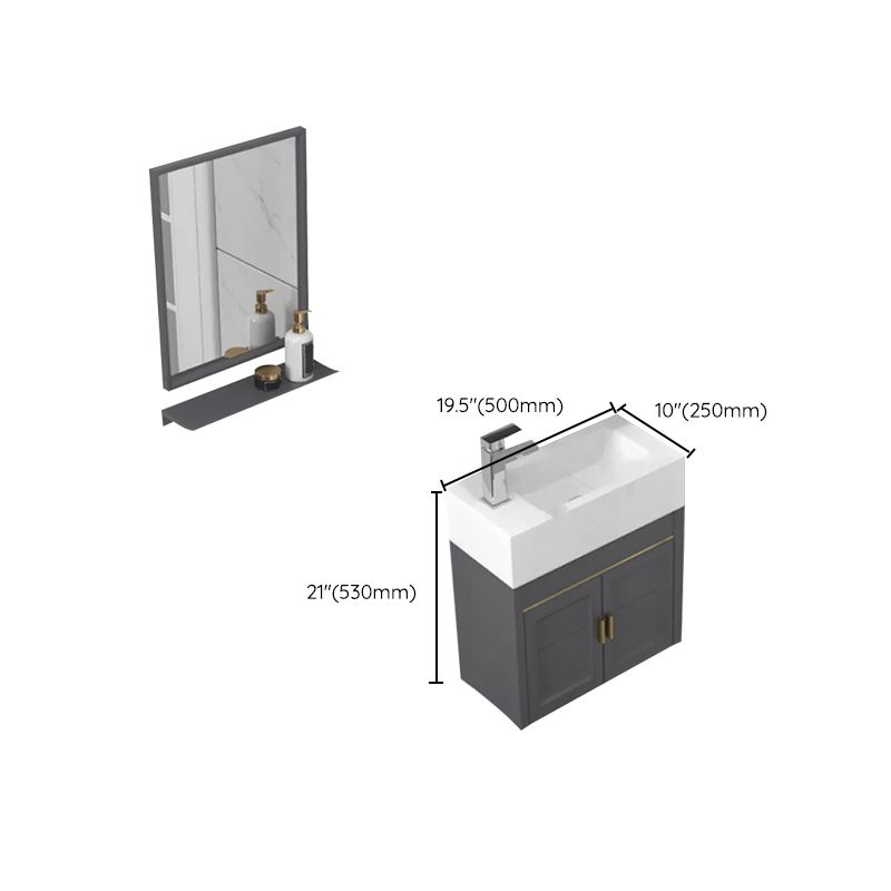 Modern Single Bath Vanity Wall Mount Ceramic Top Bathroom Vanity