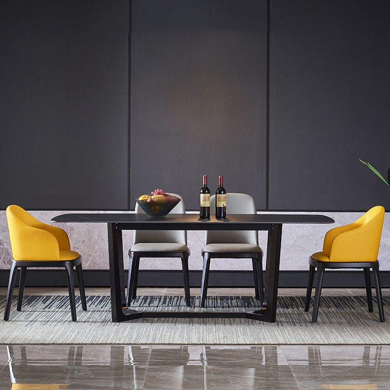 Contemporary Trestle Base Dining Table Rectangle Dining Table for Dining Room