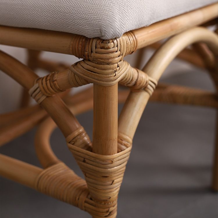 Modern Indoor Wicker Cross Back Upholstered Dining Side Chair