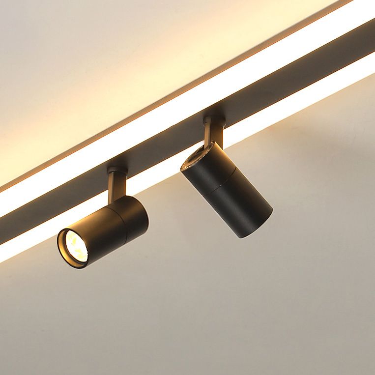 Deux Head Modern Flush Ceiling Spotlight Iron LED Track Light Fixture for Dinning Room