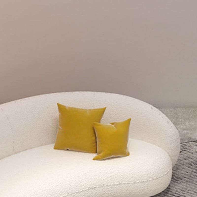 Contemporary Tight Back Settee Bench Curved Settee Couch in Grey/white