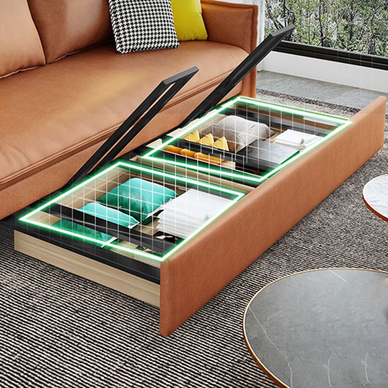 31" Wide Scandinavian Sleeper Sofa Futon Orange Foldable Sleeper Sofa