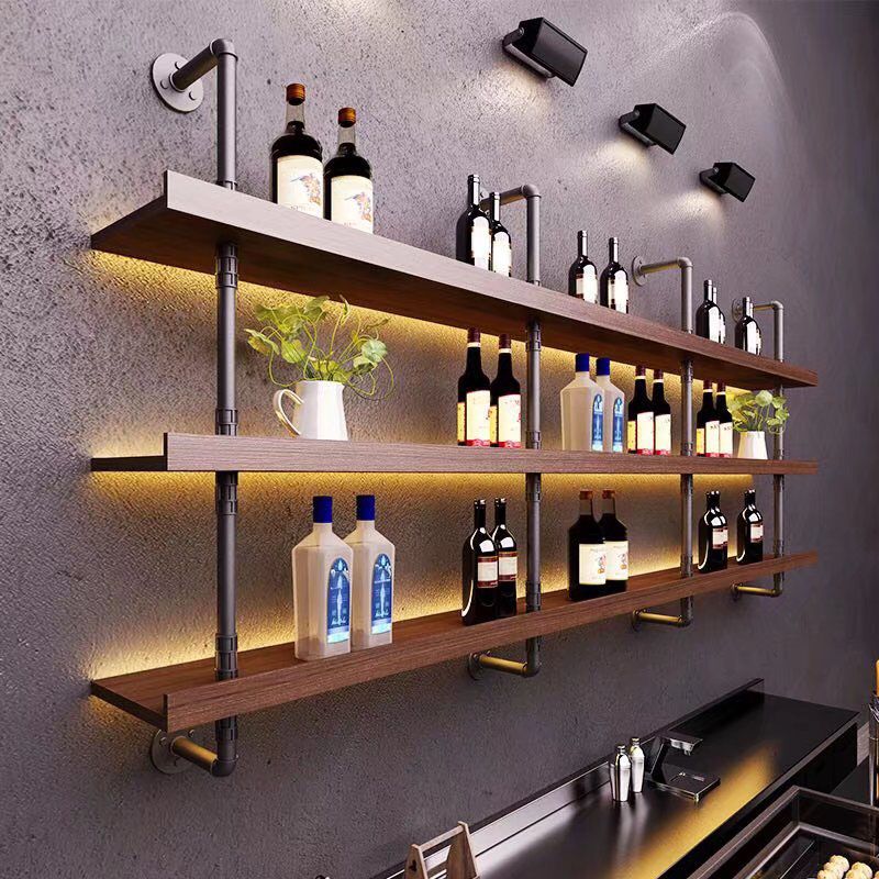 Industrial Style Bookshelf Wall Mounted Shelf Bookcase for Home