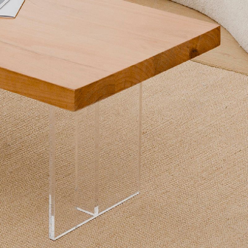 Scandinavian Sled Coffee Table Rectangular Wood Cocktail Table