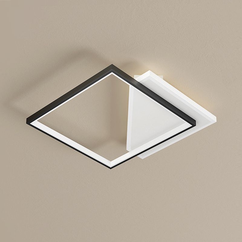 Metal Geometric Flush Mount Fixture Modern 2 Lights Flush Light Fixtures
