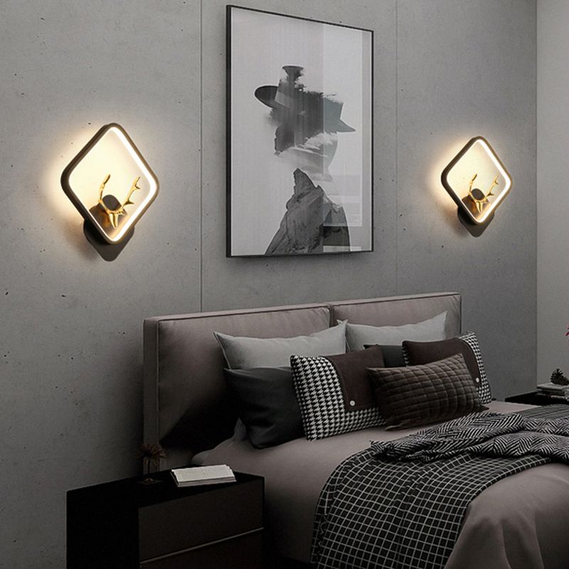 Contemporary Style Geometric Wall Mounted Lamps Metal 1 Light Wall Sconces