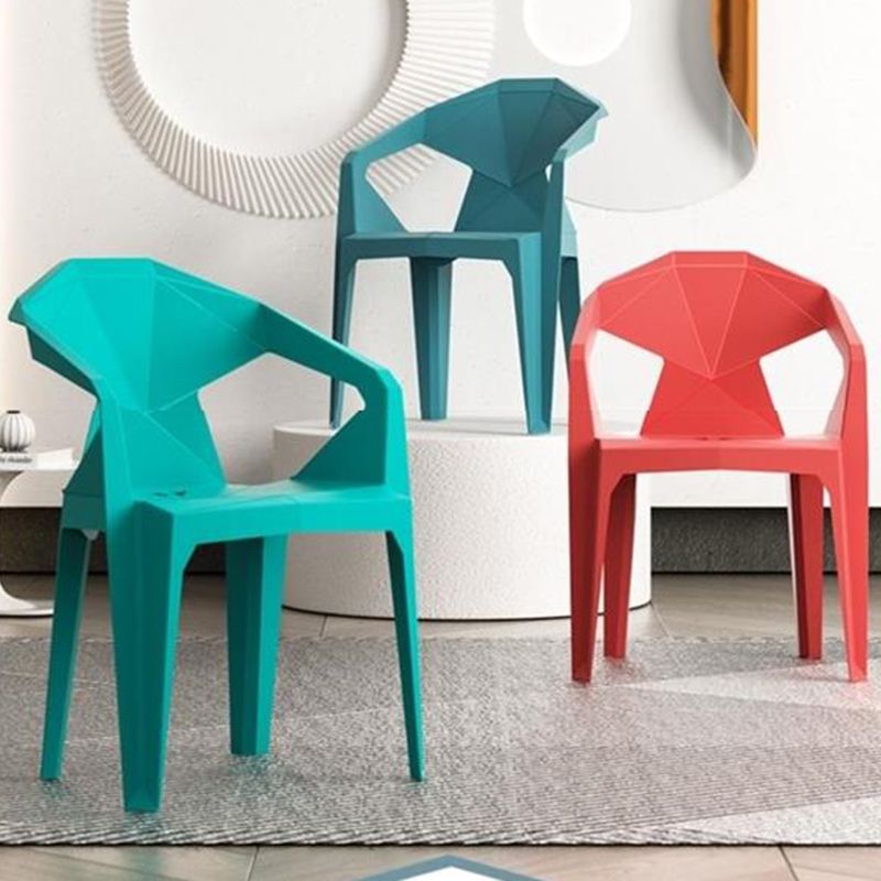 Modern Plastic Dining Table Outdoor Water Resistant Patio Table with Umbrella Hole