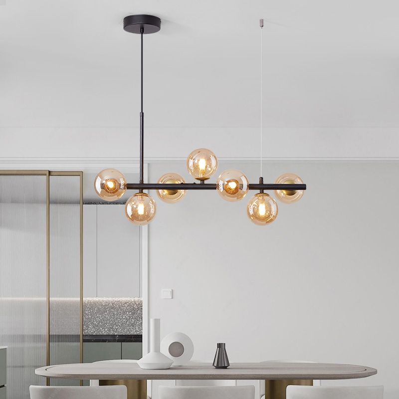 Spherical Glass Island Chandelier Light Nordic Style Chandelier Lighting Fixture