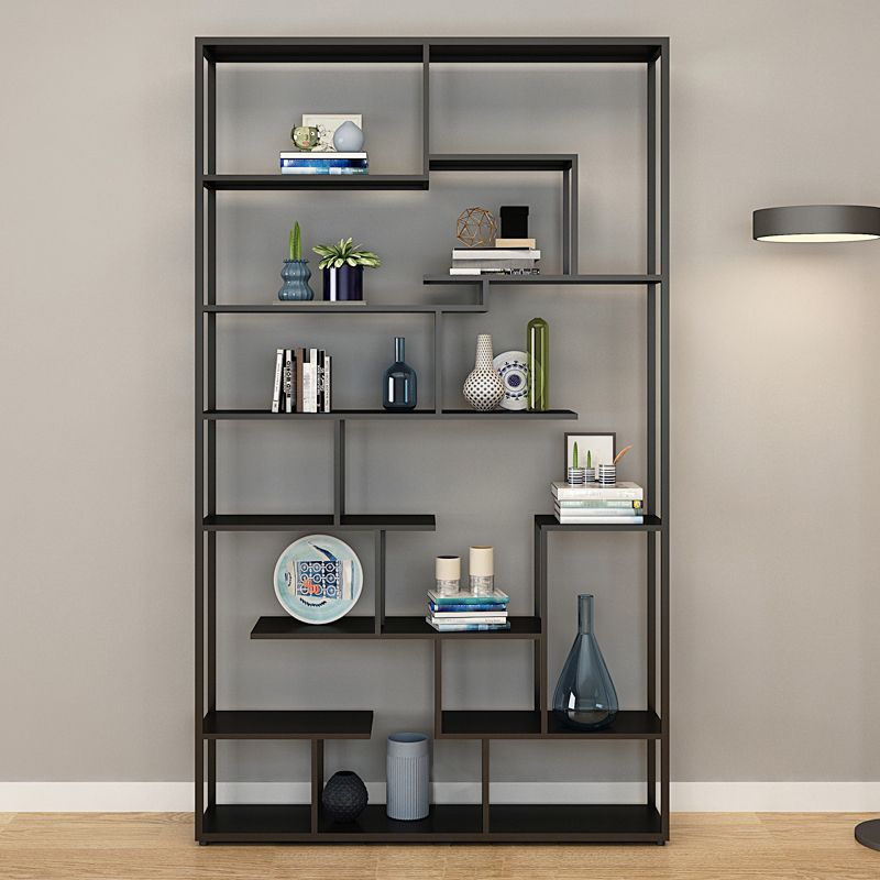 9.84"W Bookshelf Black Open Back Modern Style Bookcase for Home Office