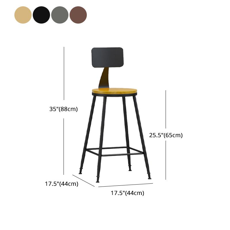 Moderner, armloser Thekenhocker mit Rückenlehne, Eisen, Wohnzimmer-Barhocker mit Pedal, 1 Stück