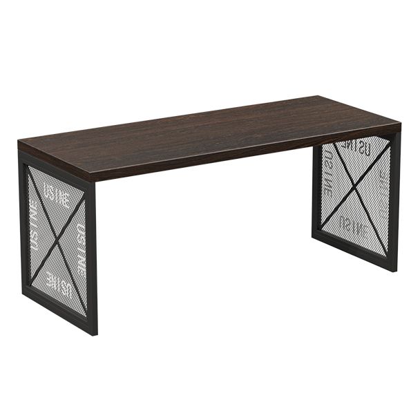 Industrial Style Dining Room Table Black Double Pedestal Table for Home Kitchen Dinner