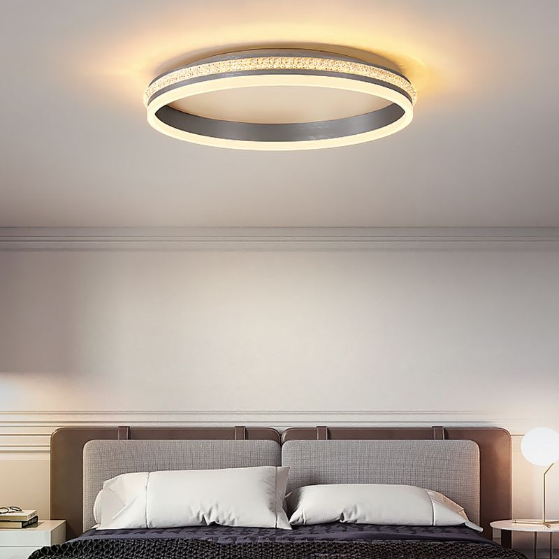 Circular Led Flush Mount Ceiling Fixture Modern Flush Mount Light Metal