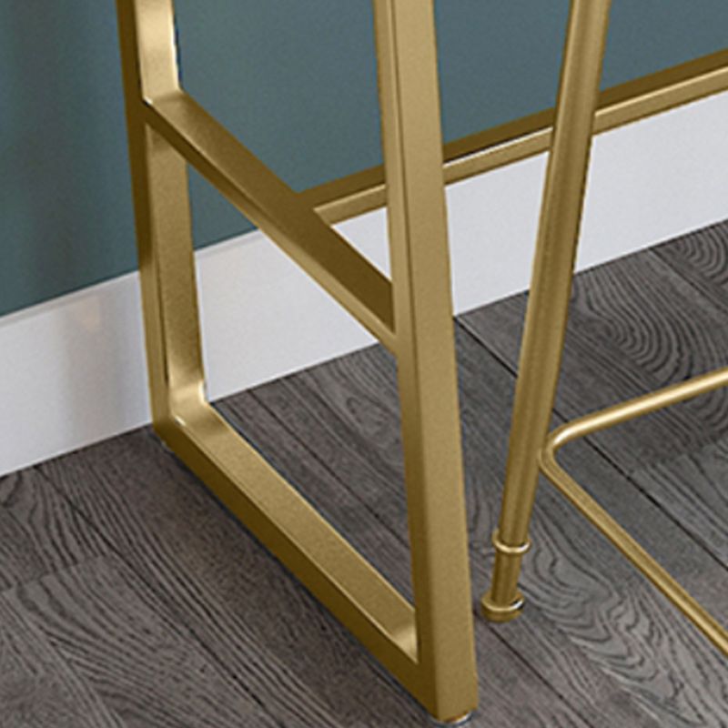 Stone Bar Dining Table Glam Rectangle Bar Table with Trestle Pedestal for Balcony