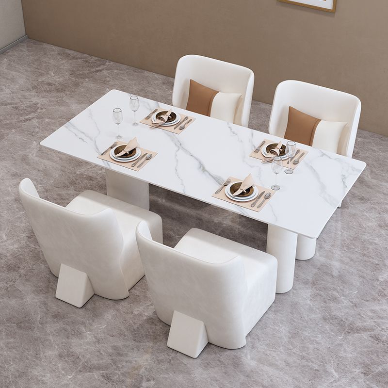 Contemporary Stone Furniture 1/5 Pcs Dining Room Table Set for Home