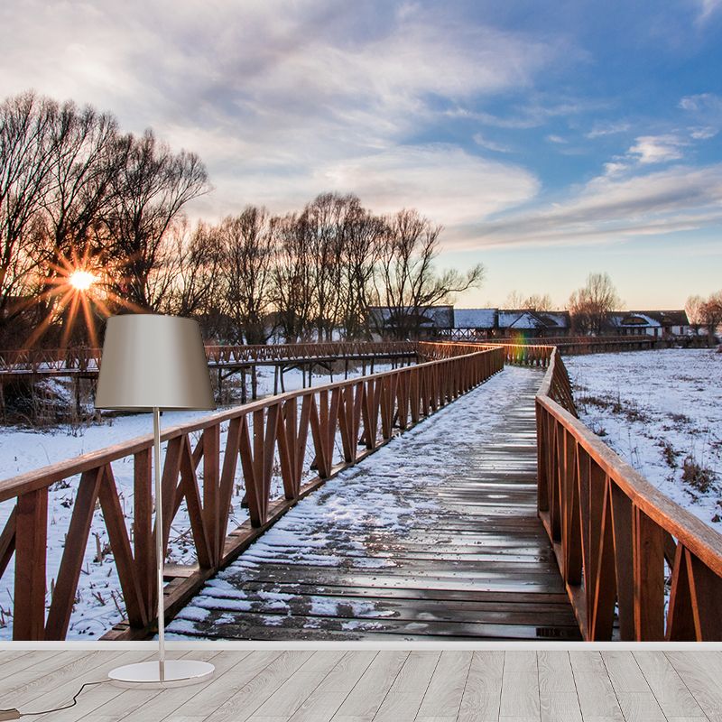 Environment Friendly Resistant Mural Wallpaper Outdoor Path Sleeping Room Wall Mural