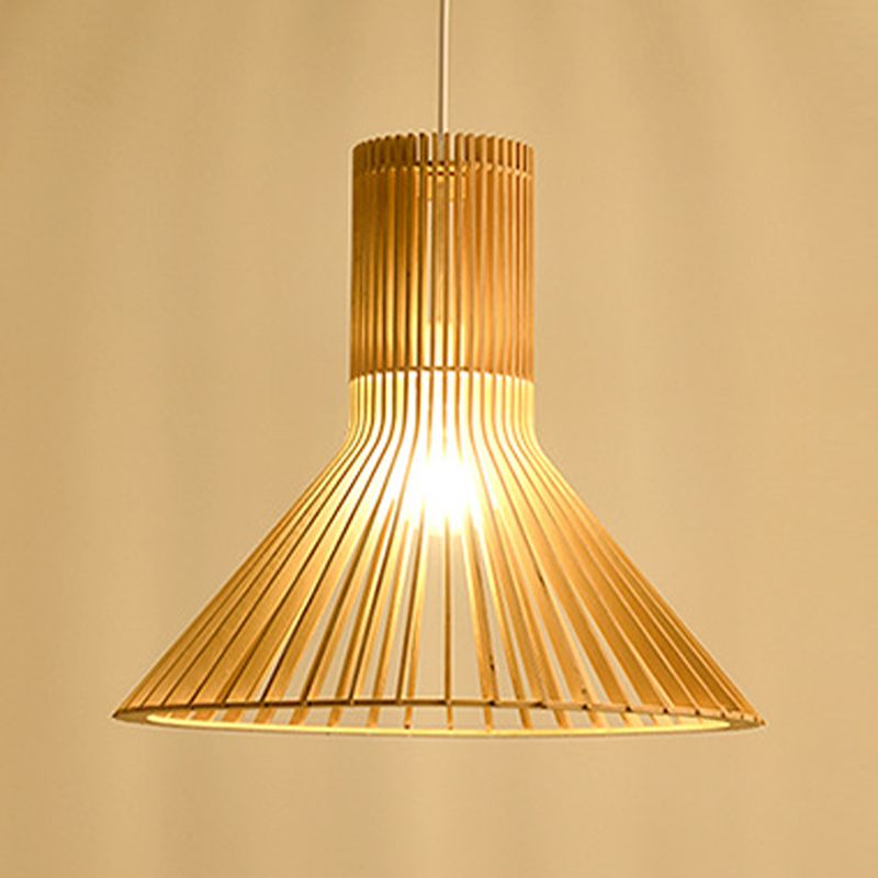 Luce a sospensione in legno in stile moderno 1 Apparecchio di lampada appesa alla luce per soggiorno