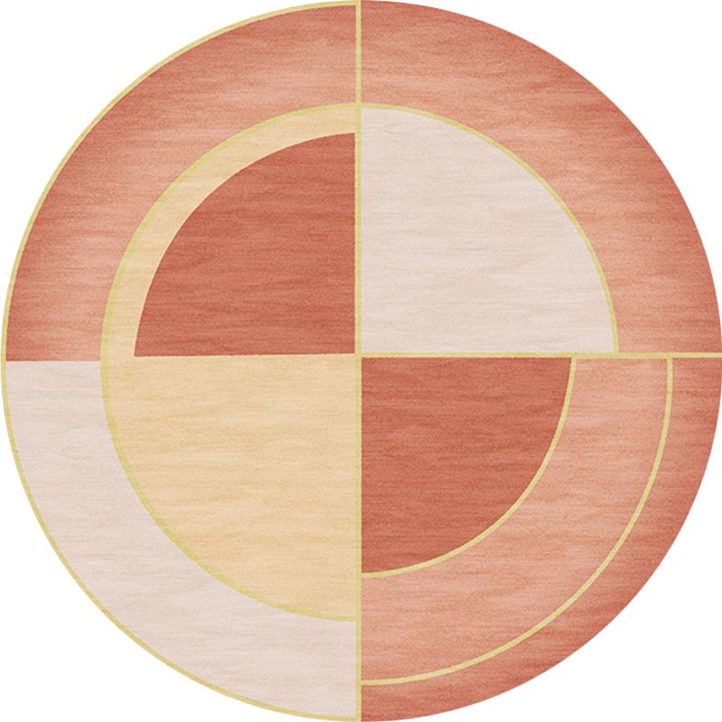 Aesthetics Modern Area Rug Pastel Concentric Round Carpet Anti-Slip Backing Rug for Room