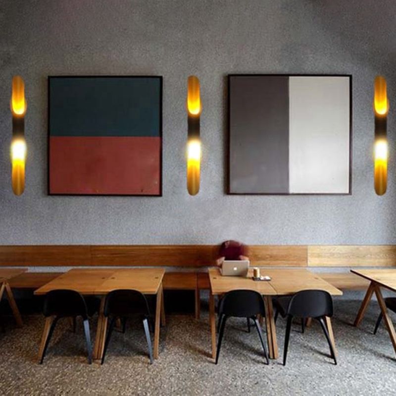 2-Lights Aluminum Sconce Wall Lighting Modern Style Black and White Pipe Wall Sconces