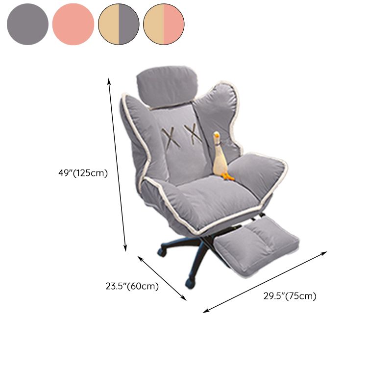 Contemporary Office Chair Nylon Base Swivel Rolling Task Chair with Wheels