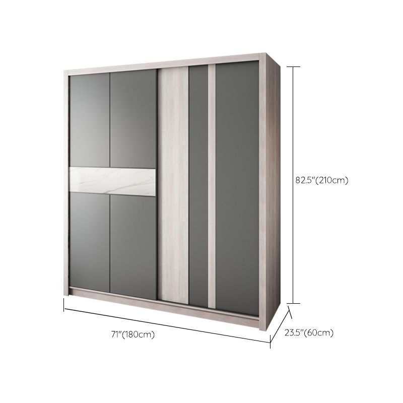 Sliding Wardrobe Closet with Shelves Modern Wardrobe Armoire