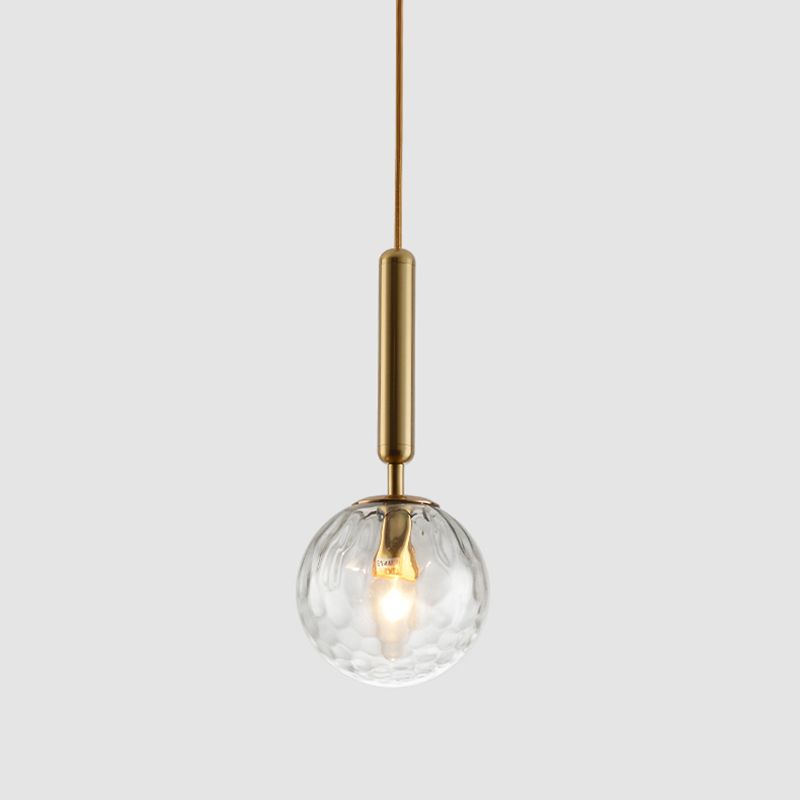 1 Light Spherical Hanging Pendant Modern Style Glass Hanging Lighting for Bedroom