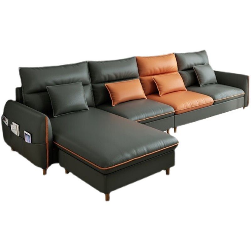Modern Storage Faux Leather Sectioanl with Pillow Back for Living Room