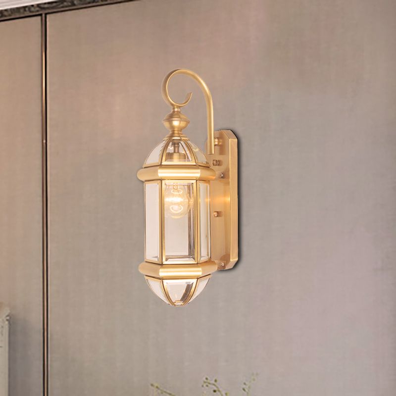 Gebogener Arm Metall Wandleuchte Retro 1 Kopf Messing Flush Mount Montage Wandleuchte für Wohnzimmer