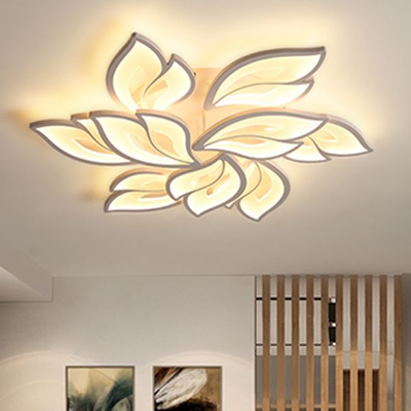 Lámpara de techo empotrada moderna con forma de flor LED para sala de estar