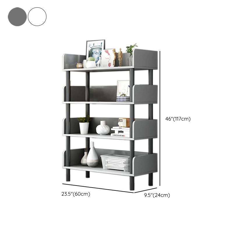 Contemporary Standard Bookshelf Engineered Wood Bookcase with Shelves