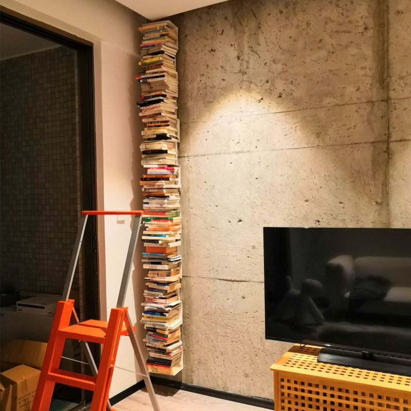 Wall Mounted Bookshelf Industrial Style Bookcase for Office and Study Room