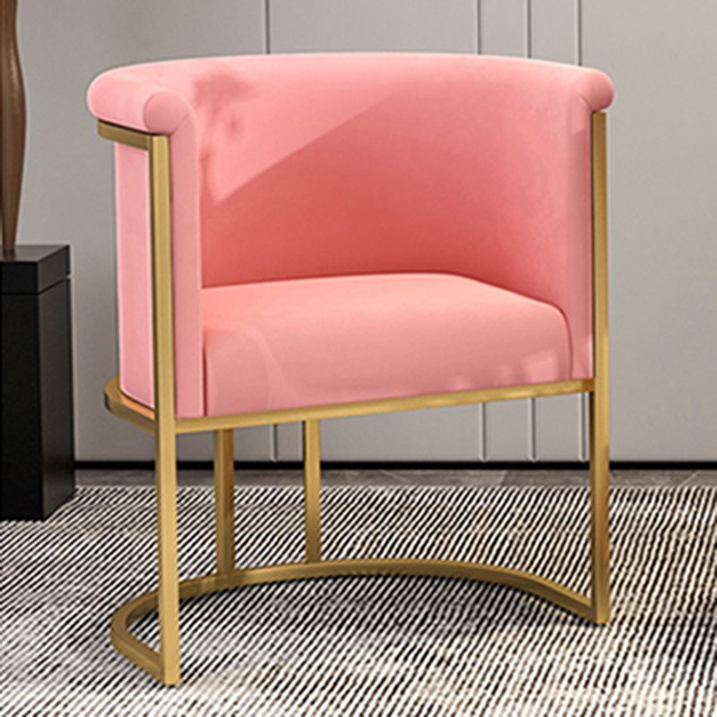 Upholstered Arm Chair Velvet Gold Base Dining Chair for Dining Room