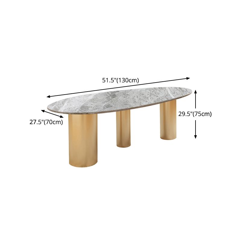 Sintered Stone Dining Table Traditional Luxury Table with Gold Frame