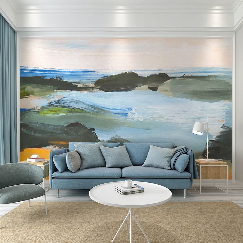 Waterproof Non-Woven Mural Wallpaper Mountain and Cloud Wall Art for Decoration