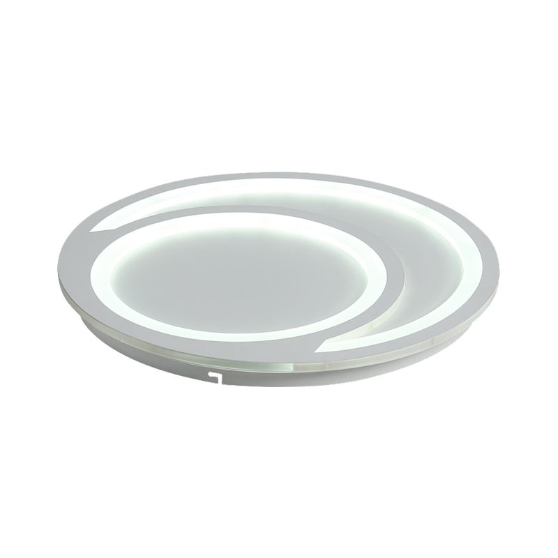 White Ripple Flush Lighting Modern Simple Metal Led Flushmount Light, 16"/19.5"/23.5" Wide