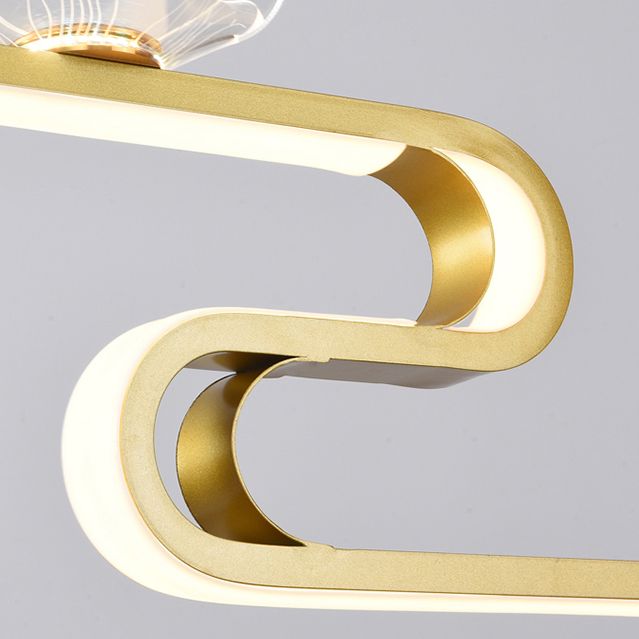 Linéaire forme d'îles lumières modernes metal 4 luminaires d'éclairage pendentif léger