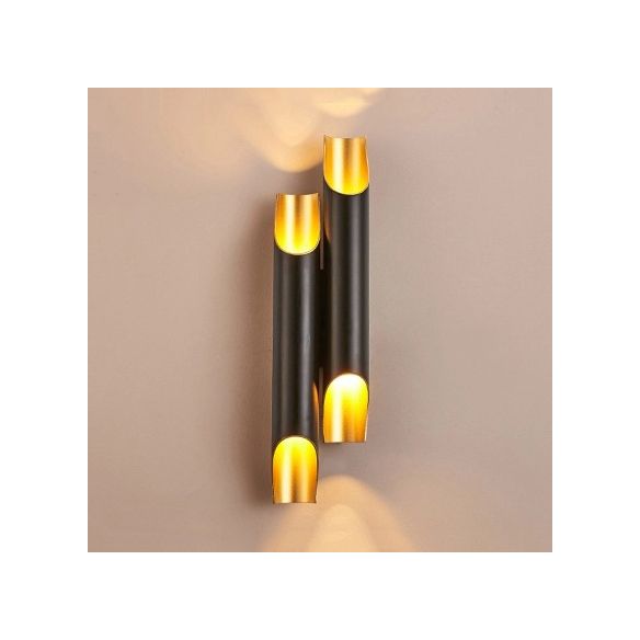 Pipe d'or / noir / blanc Lumière murale applique moderne 2/4 lumières Lumière murale en métal pour le salon