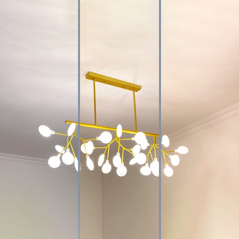 Modern Simple 27-Lights Hanging Lamp Iron Island Light Fixture for Dining Table