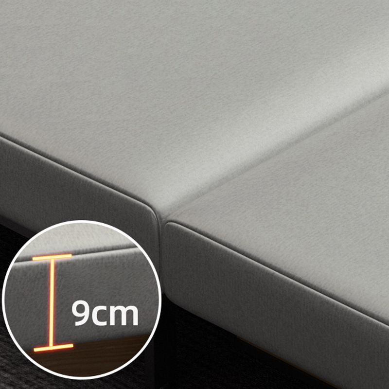 Scandinavian Faux Leather Sloped Arm Sofa Tufted Back Sofa in Gray