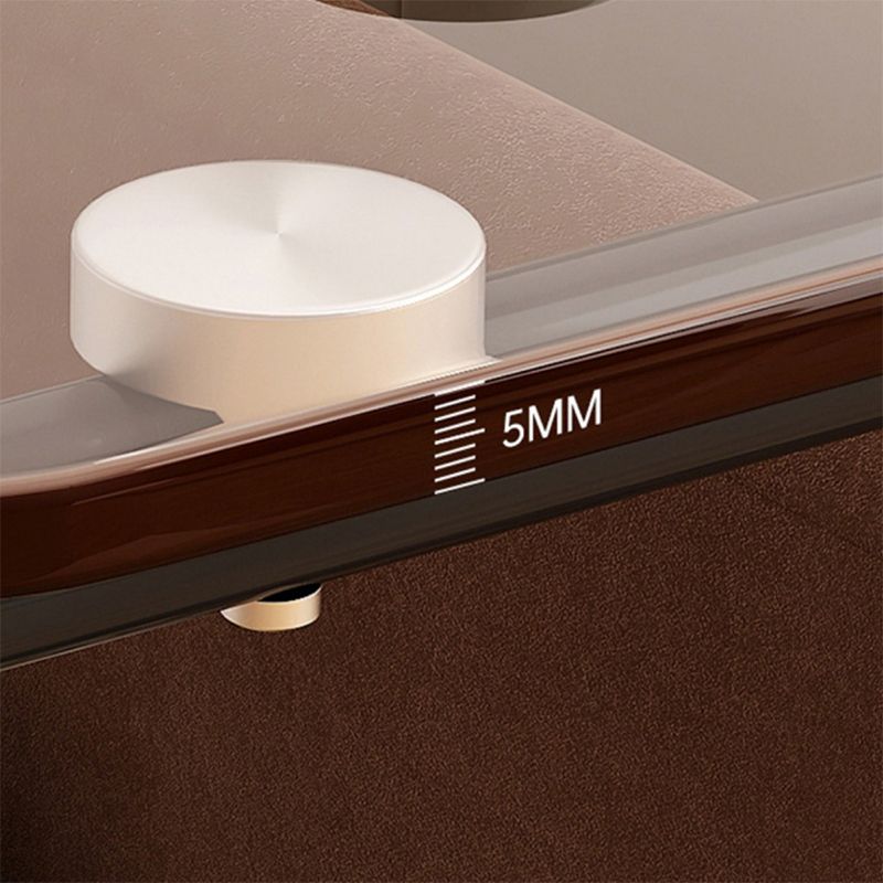 Contemporary Brown Glass Top Side Table Steel Sled Base End Table