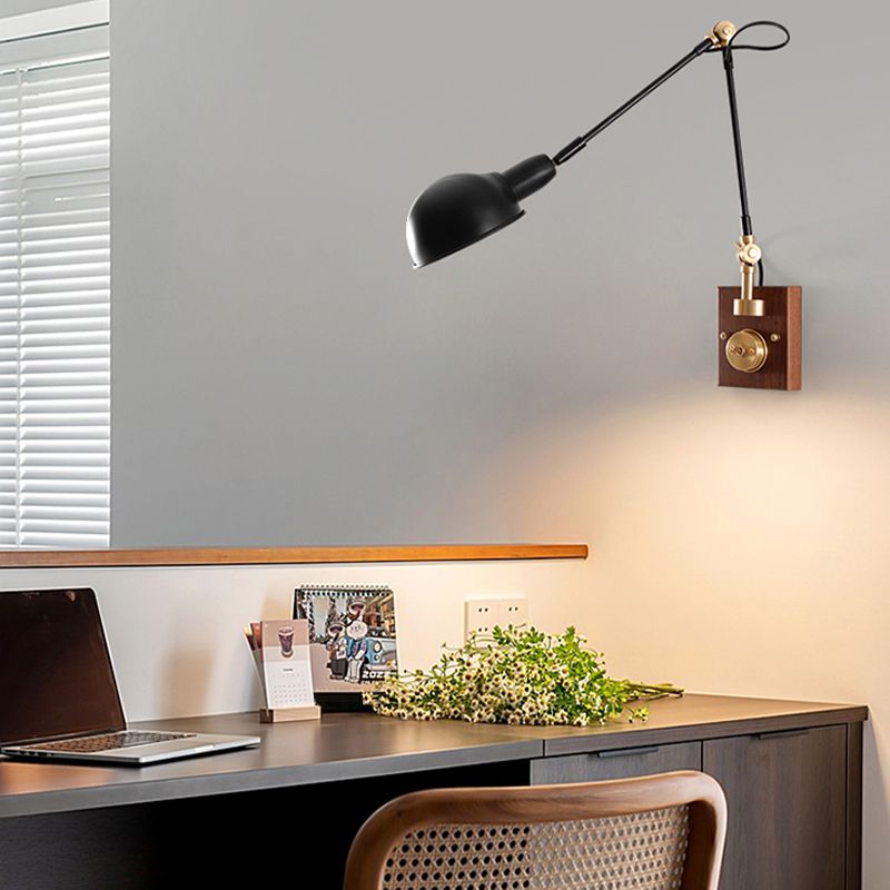 1-Light Wall Lamp Industrial Metal Wall Mounted Lighting for Bedroom