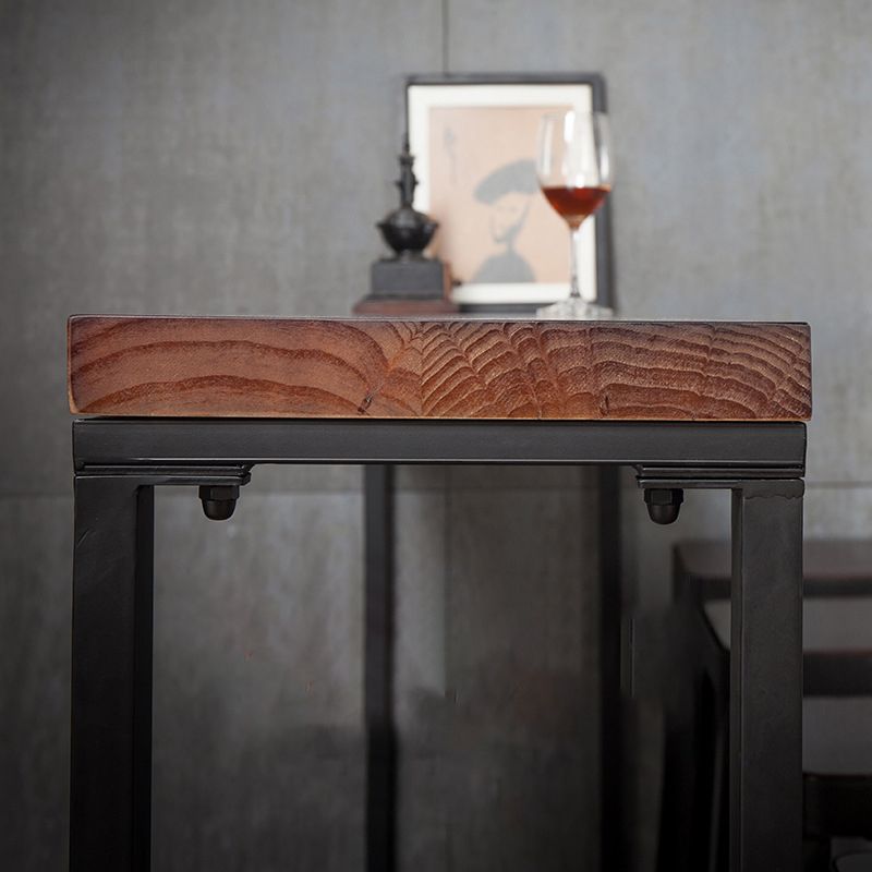 Solid Wood Bistro Bar Table Rectangle Industrial Bar Table for Dining Room