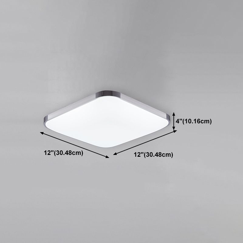 Plafonnier LED minimaliste à montage encastré, plafonnier à géométrie moderne avec abat-jour en acrylique