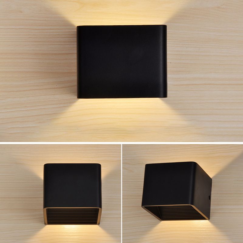 Luces de pared cuadradas de aluminio Moderno 1 cabezal de montaje en la pared para dormitorio