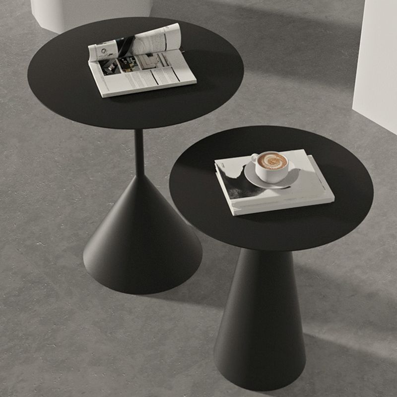 Mid-Century Modern Black/White Cocktail Table Round Coffee Table