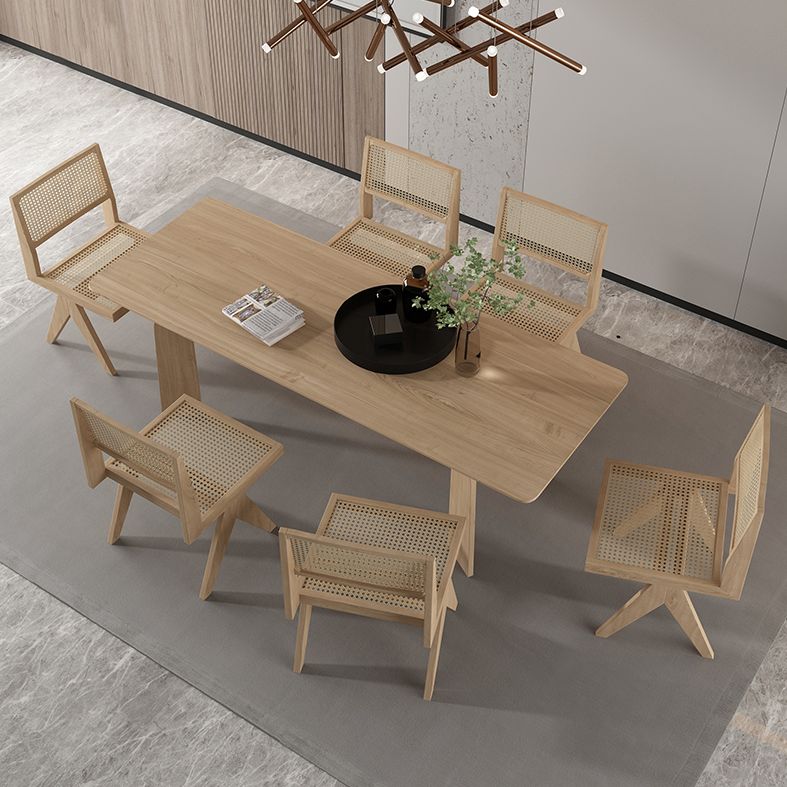 Rectangle 4 Legs Dining Table Simple Style Solid Wood Dinette Table for Home