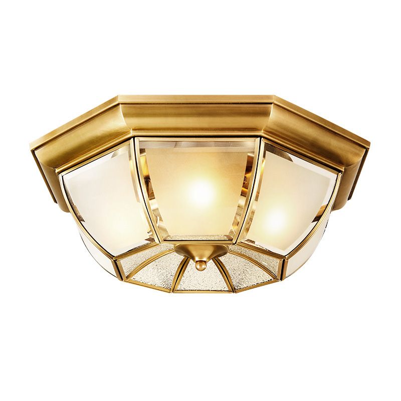 Octagon-Einbauleuchte Schlichte Deckenleuchte aus Goldglas