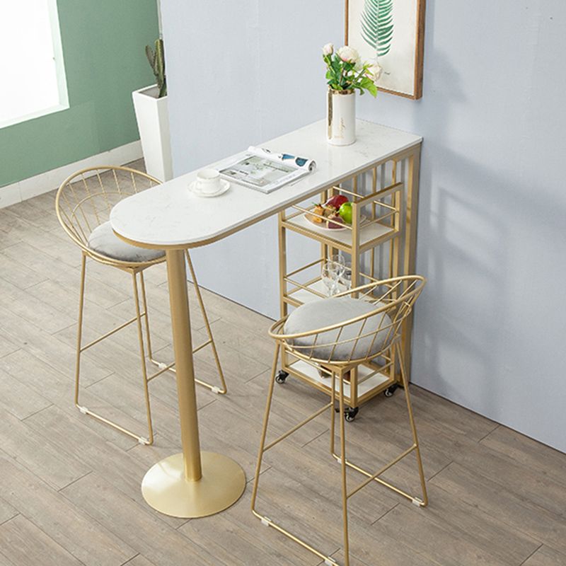 Modern Pub Table with Metal Frame Specialty White Top Bar Table