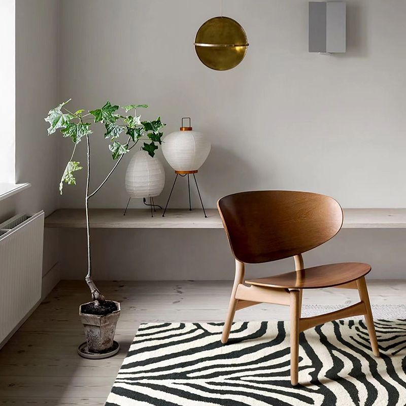 Simplicity Zebra Print Rug Polyester Carpet Non-Slip Backing Area Rug for Living Room