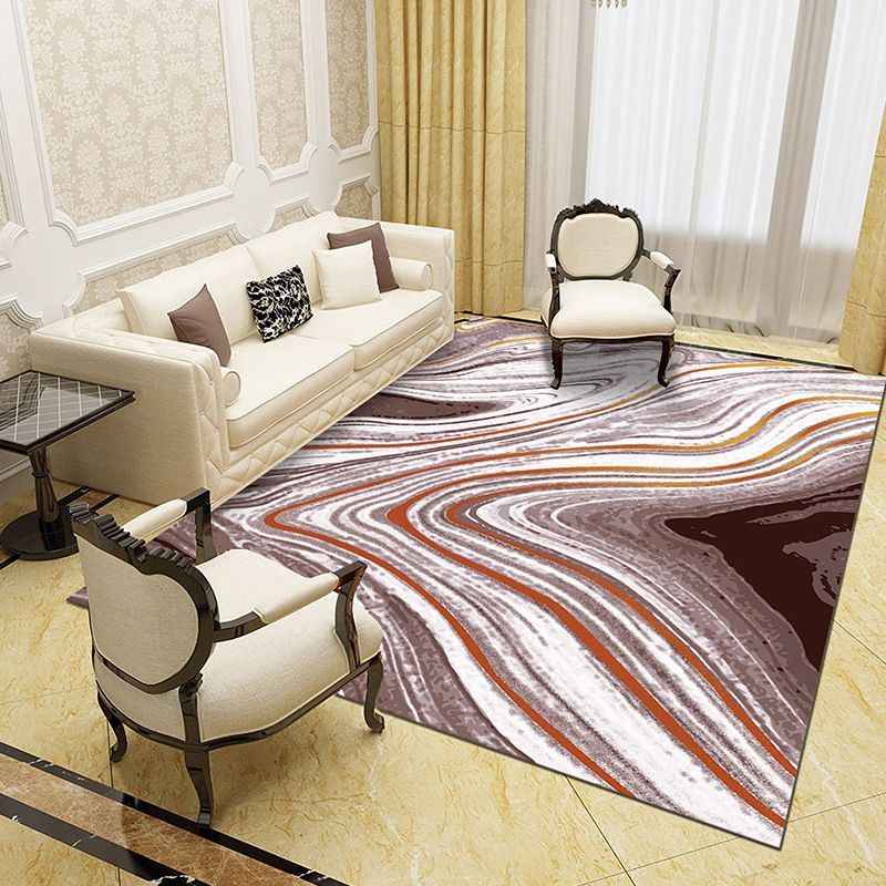 Unique Abstract Patterned Rug Multi Color Contemporary Rug Polypropylene Washable Pet Friendly Non-Slip Backing Rug for Lounge