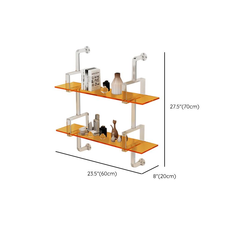 Closed Back Wall Mounted Bookshelf Modern Style Acrylic Bookcase